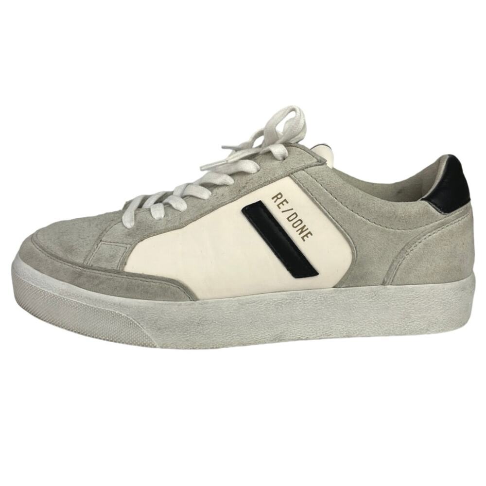Re/Done Gray Cream Low Top Lace Up Casual 90s Sustainable Skate Sneakers Size 35 - Picture 1 of 5